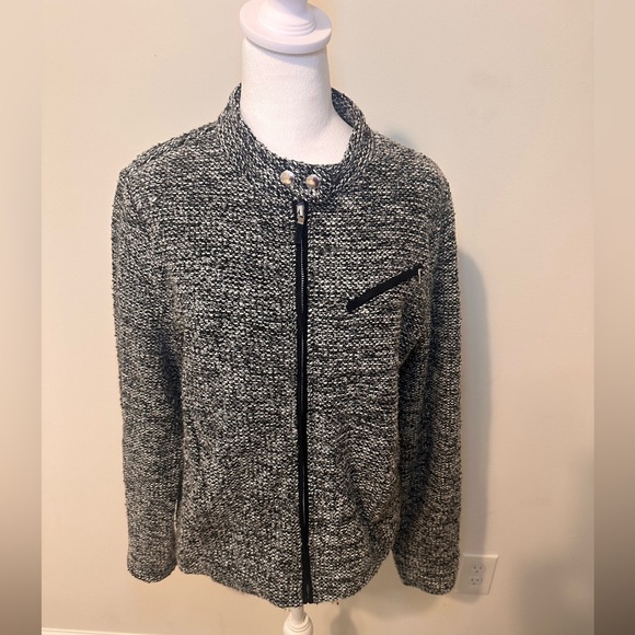 Lauren Ralph Lauren Black and White Tweed Jacket Size XL - Picture 1 of 5
